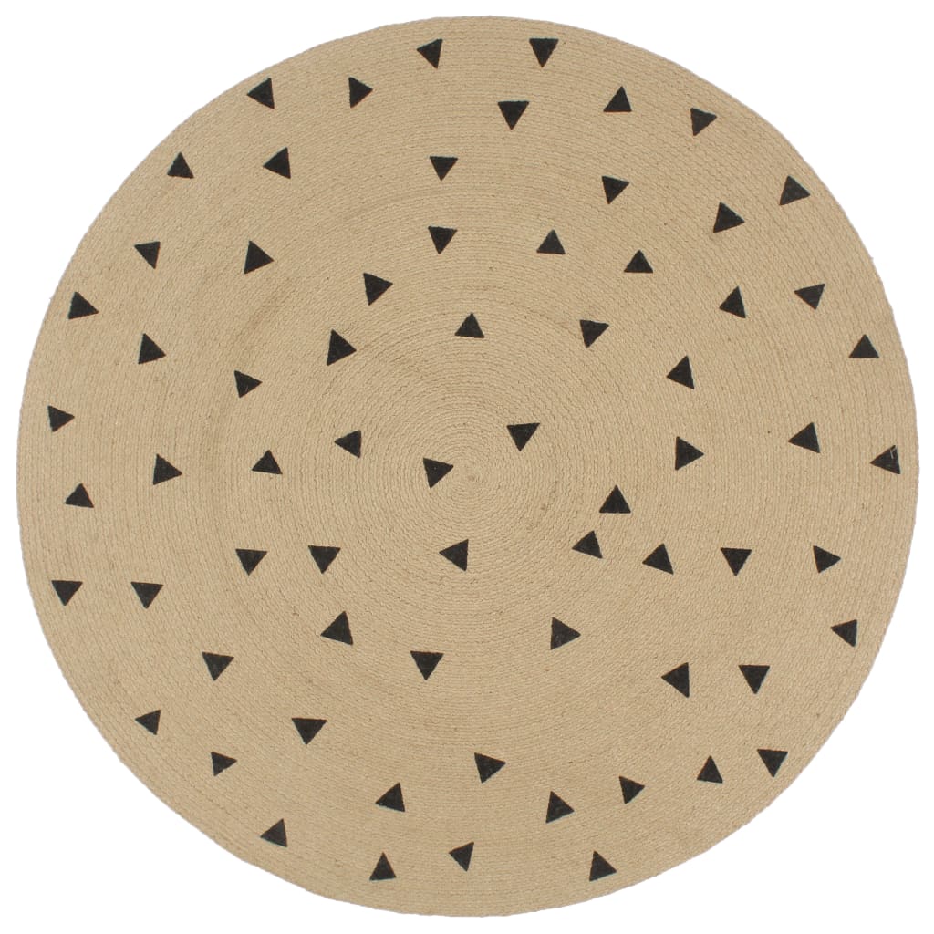 vidaXL Hand-Braided Jute Rug with Triangle Pattern 90 cm