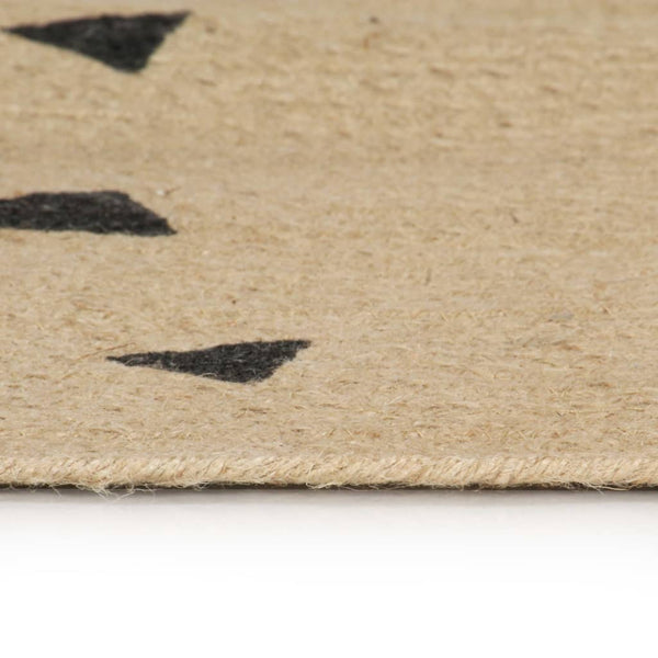 vidaXL Hand-Braided Jute Rug with Triangle Pattern 90 cm