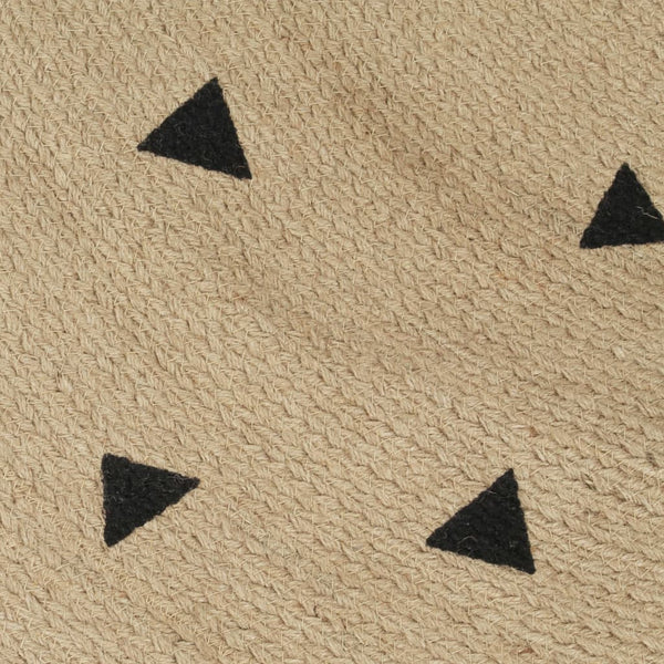 vidaXL Hand-Braided Jute Rug with Triangle Pattern 90 cm
