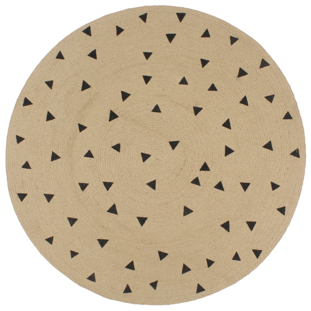 vidaXL Handmade Jute Rug with Triangle Pattern 120 cm
