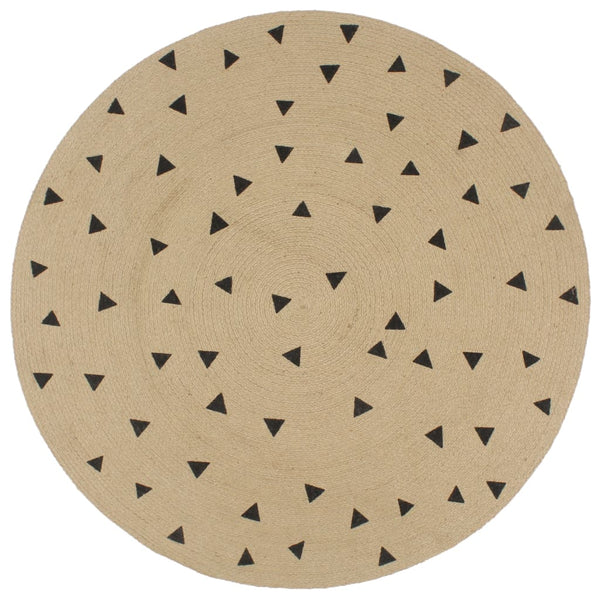 vidaXL Handmade Jute Rug with Triangle Pattern 120 cm