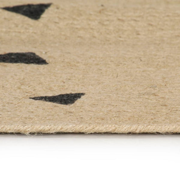 vidaXL Handmade Jute Rug with Triangle Pattern 120 cm