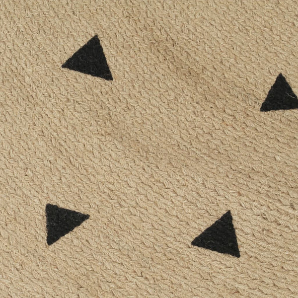 vidaXL Handmade Jute Rug with Triangle Pattern 120 cm