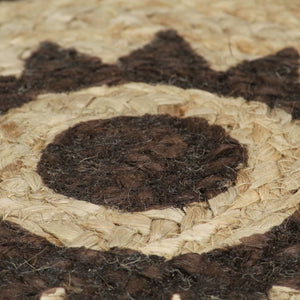 vidaXL Handmade Jute Rug with Dark Brown Print 150 cm
