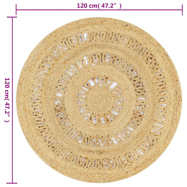 vidaXL Rug Hand-Braided Jute 90 cm