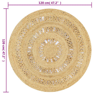 vidaXL Rug Hand-Braided Jute 90 cm