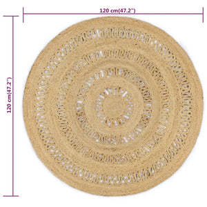 vidaXL Rug Hand-Braided Jute 120 cm