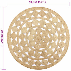 vidaXL Rug Hand-Braided Jute 90 cm