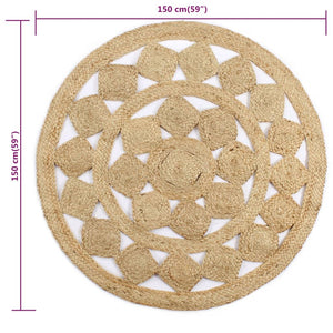 vidaXL Rug Hand Braided Jute 150 cm