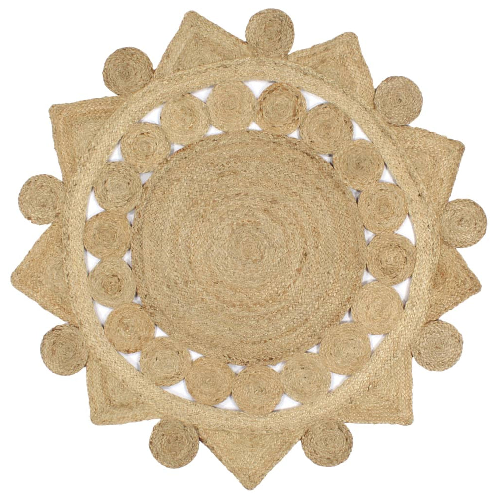 vidaXL Rug Hand-Braided Jute 120 cm