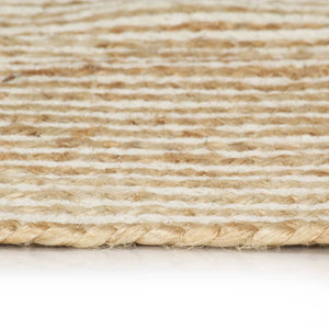 vidaXL Hand-Braided Jute Rug with Spiral Design White 90 cm