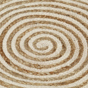 vidaXL Hand-Braided Jute Rug with Spiral Design White 90 cm