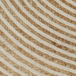 vidaXL Hand-Braided Jute Rug with Spiral Design White 90 cm