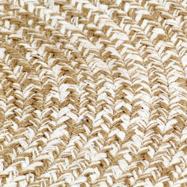 vidaXL Handmade Jute Rug White and Natural 120 cm