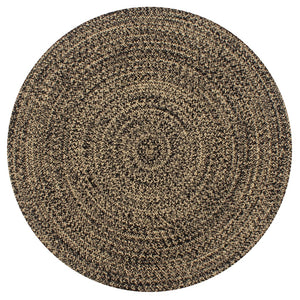 vidaXL Handmade Jute Rug Black and Natural 90 cm