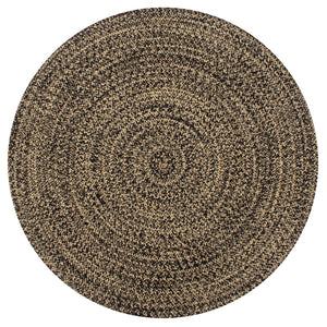 vidaXL Handmade Jute Rug Black and Natural 120 cm
