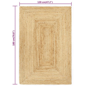 vidaXL Handmade Jute Rug Natural 120x180 cm