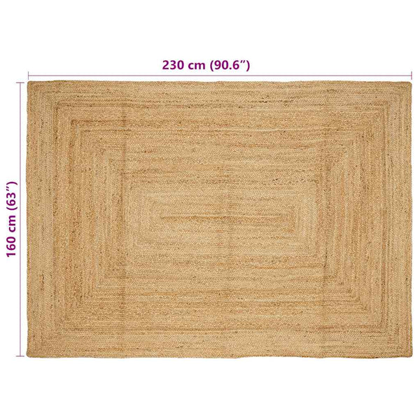 vidaXL Handmade Jute Rug Natural 160x230 cm