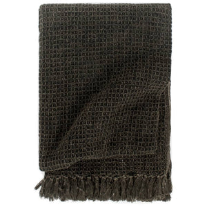 vidaXL Throw Cotton 125x150 cm Anthracite/Brown