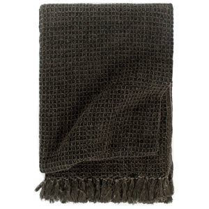 vidaXL Cotton Throw 160x210 cm Anthracite/Brown