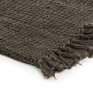 vidaXL Cotton Throw 160x210 cm Anthracite/Brown