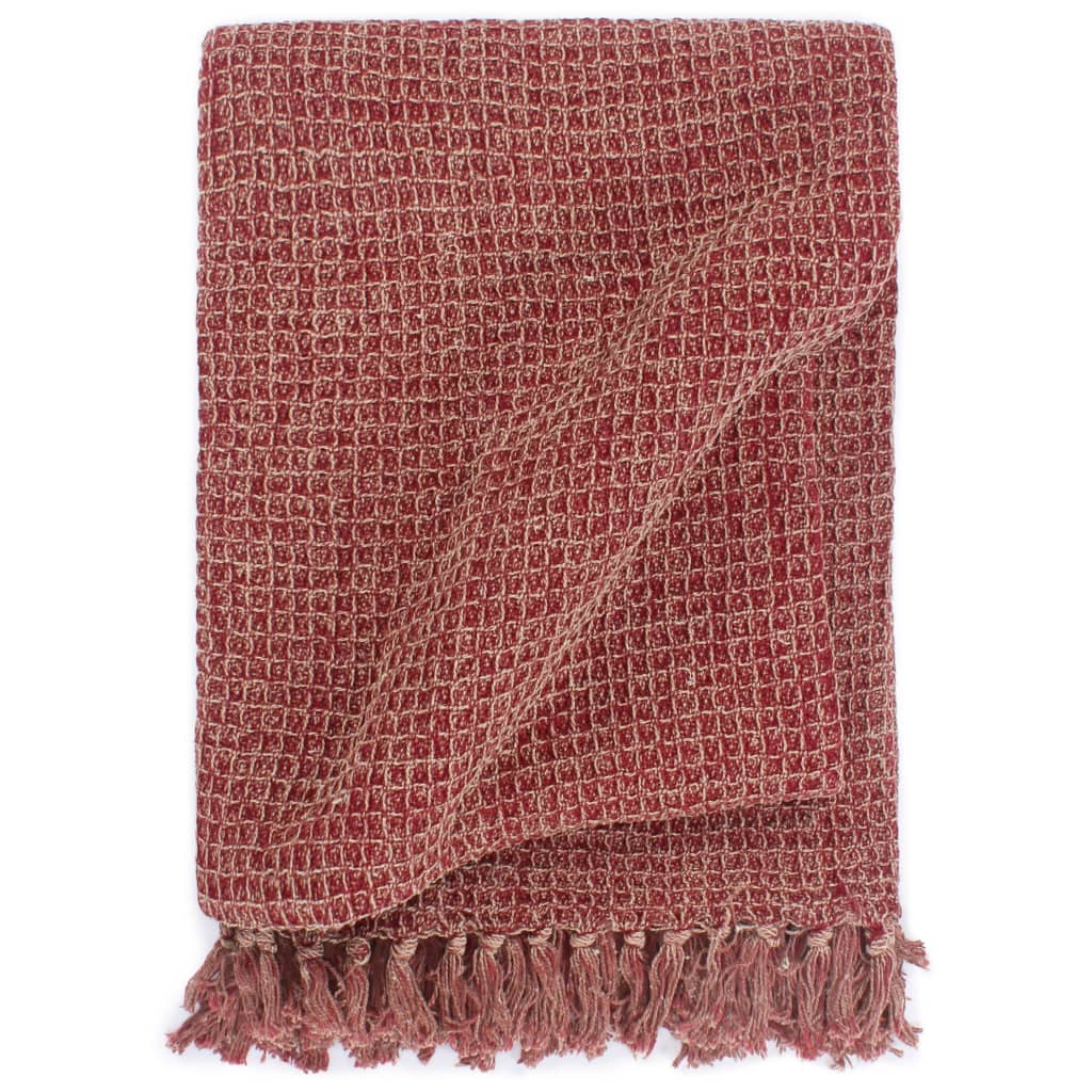vidaXL Cotton Throw 220x250 cm Burgundy