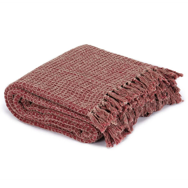 vidaXL Cotton Throw 220x250 cm Burgundy