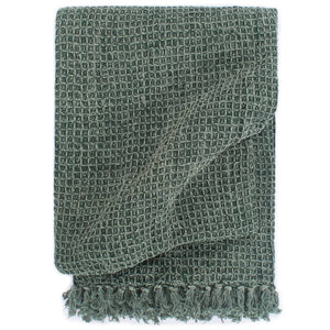 vidaXL Cotton Throw 160x210 cm Dark Green