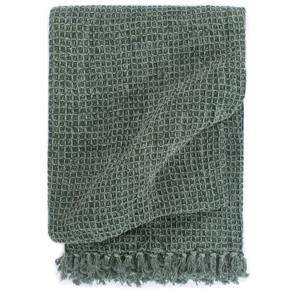 vidaXL Cotton Throw 160x210 cm Dark Green