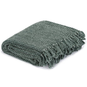 vidaXL Cotton Throw 160x210 cm Dark Green