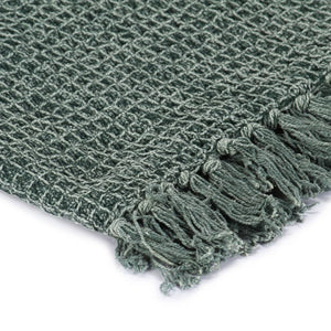vidaXL Cotton Throw 160x210 cm Dark Green