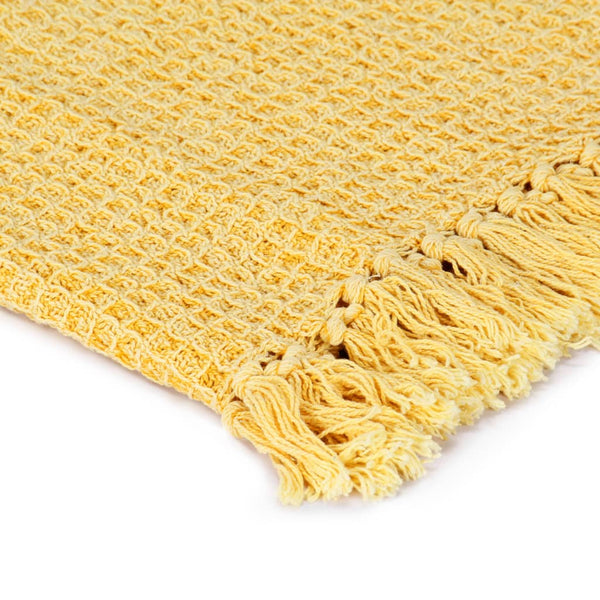 vidaXL Cotton Throw 125x150 cm Mustard Yellow