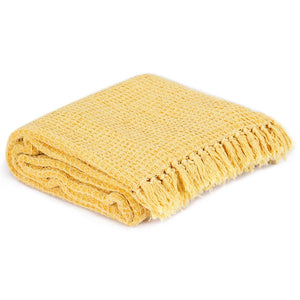 vidaXL Cotton Throw 220x250 cm Mustard Yellow