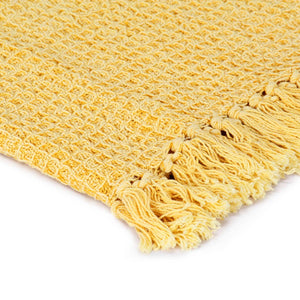 vidaXL Cotton Throw 220x250 cm Mustard Yellow