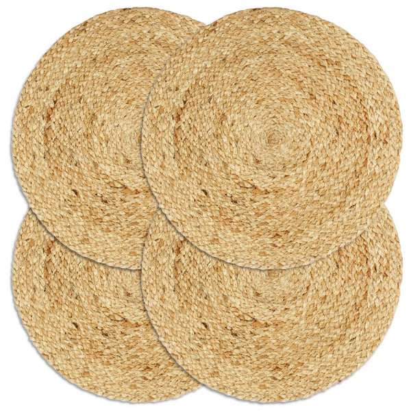 vidaXL Placemats 4 pcs. Natural 38 cm Round Jute