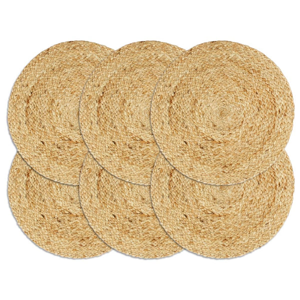 vidaXL Placemats 6 pcs. Natural 38 cm Round Jute