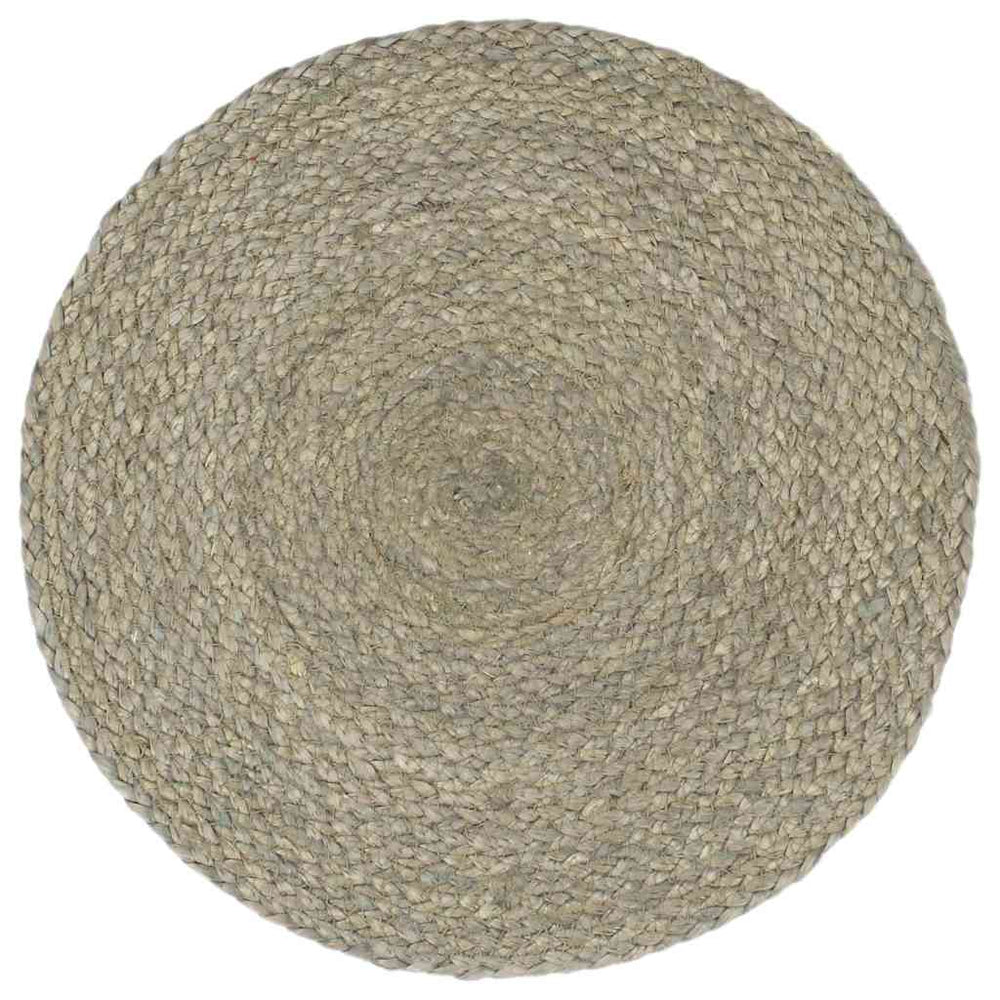 vidaXL Placemats 4 pcs. Gray 38 cm Round Jute
