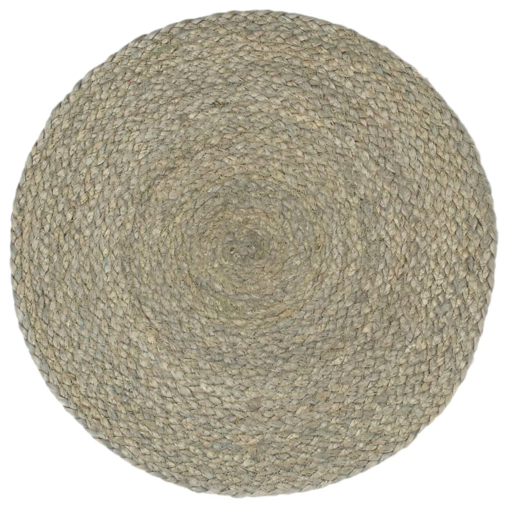 vidaXL Placemats 6 pcs. Grey 38 cm Round Jute