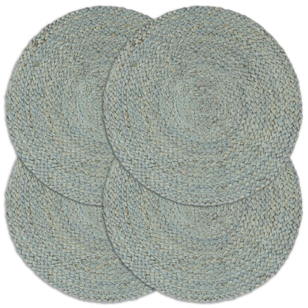 vidaXL Placemats 4 pcs. Olive Green 38 cm Round Jute