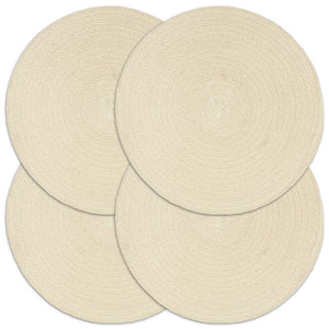 vidaXL Placemats 4 pcs. Natural 38 cm Round Cotton