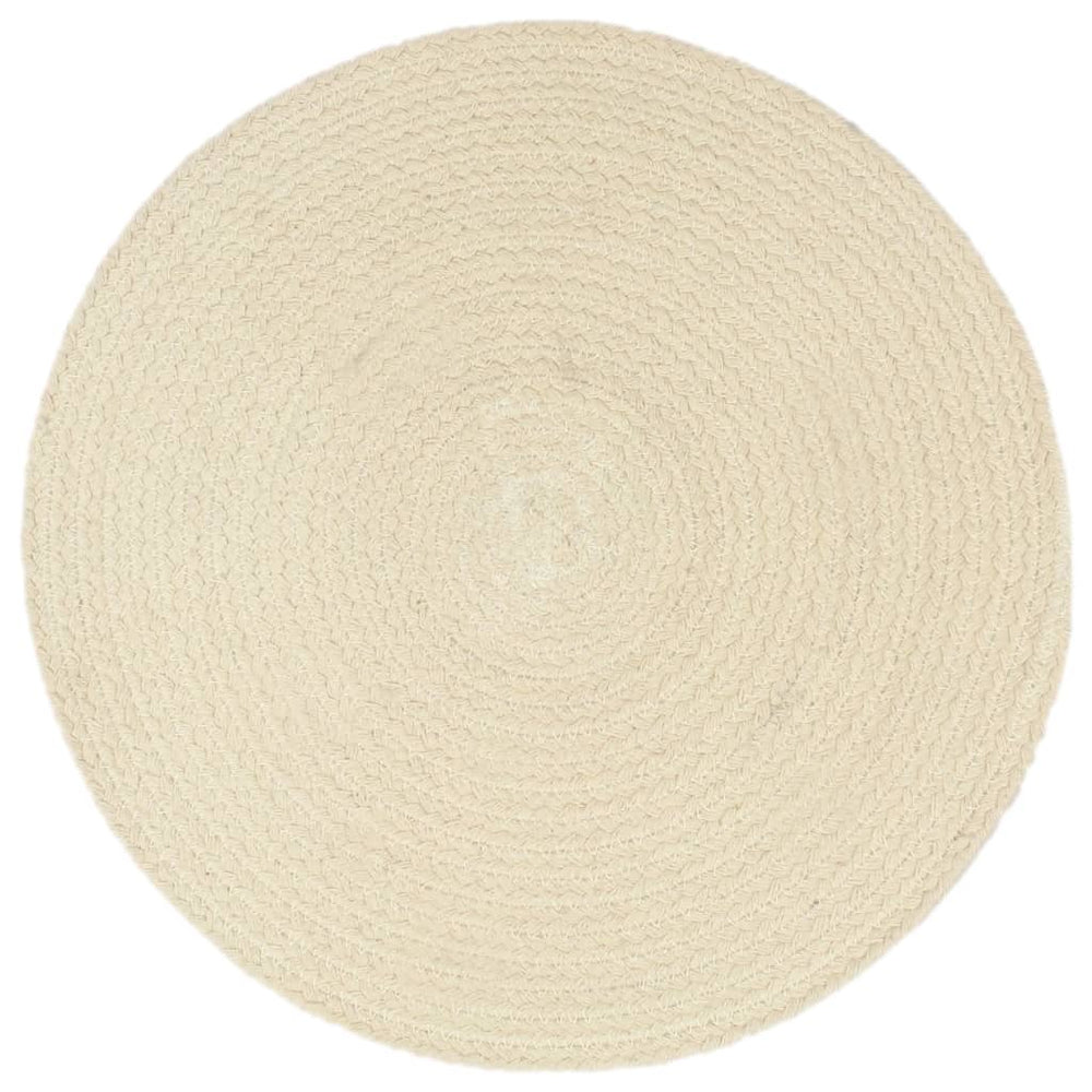 vidaXL Placemats 4 pcs. Natural 38 cm Round Cotton