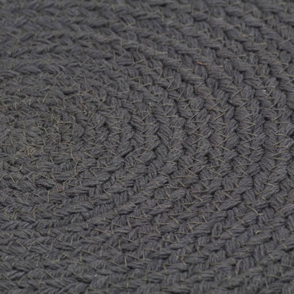 vidaXL Placemats 4 pcs. Dark Grey 38 cm Round Cotton
