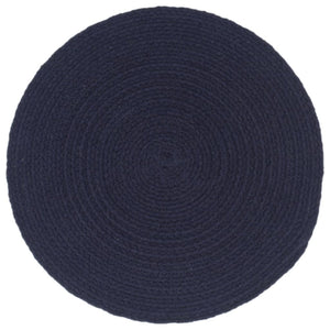 vidaXL Placemats 6 pcs Navy Blue 38 cm Round Cotton