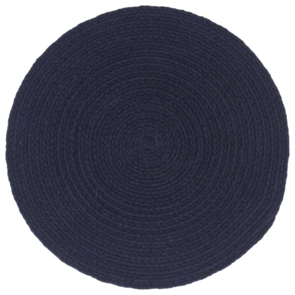vidaXL Placemats 6 pcs Navy Blue 38 cm Round Cotton