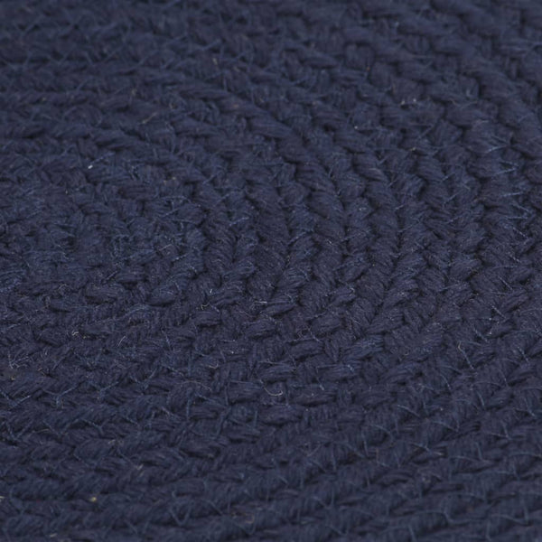 vidaXL Placemats 6 pcs Navy Blue 38 cm Round Cotton