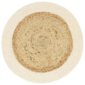 vidaXL Placemats 4 pcs. Natural 38 cm Round Jute and Cotton