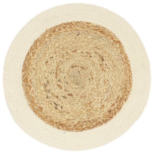 vidaXL Placemats 6 pcs Natural 38 cm Round Jute and Cotton