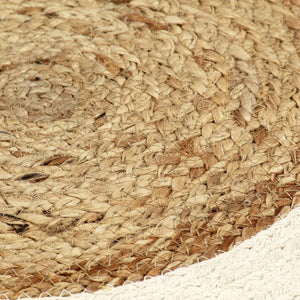 vidaXL Placemats 6 pcs Natural 38 cm Round Jute and Cotton