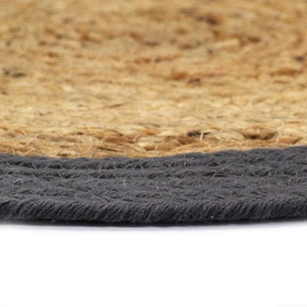 vidaXL Placemats 6 pcs. Natural and Anthracite 38 cm Jute and Cotton