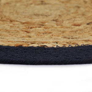 vidaXL Placemats 4 pcs. Natural and Navy Blue 38 cm Jute and Cotton